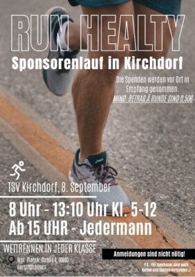 Foto des Albums: RUN HEALTHY Spendenlauf auf dem Sportplatz des TSV Kirchdorf (TSV) ... (08. 09. 2023)