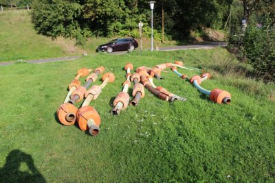 schwimmbare Schlauchverl&auml;ngerungen zum abpumpen des Sediments vom Teichboden 