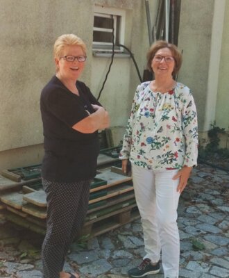 Elke u Christiane in der Tagungspause 