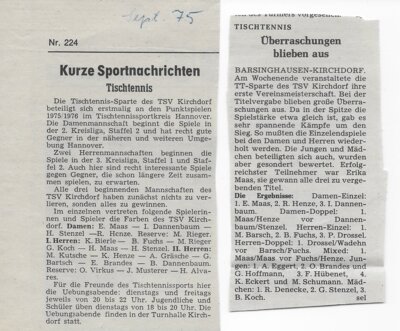 Foto des Albums: Tischtennis Berichte 1970er (01. 01. 1970)