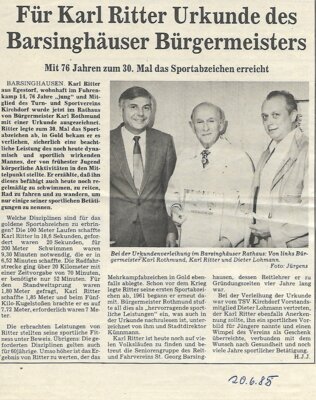 Foto des Albums: Sportabzeichen Berichte 1980er (01. 01. 1980)