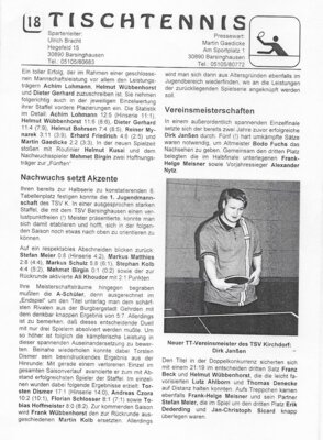 Foto des Albums: Tischtennis Berichte 1990er (01. 01. 1990)