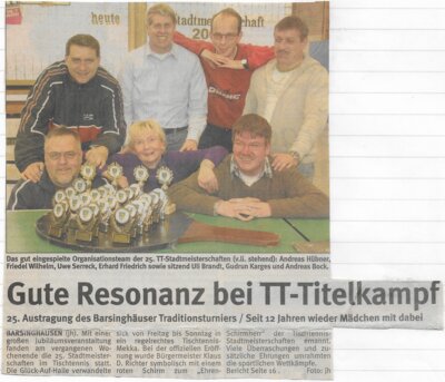 Foto des Albums: Tischtennis Berichte 2000er (01. 01. 2000)