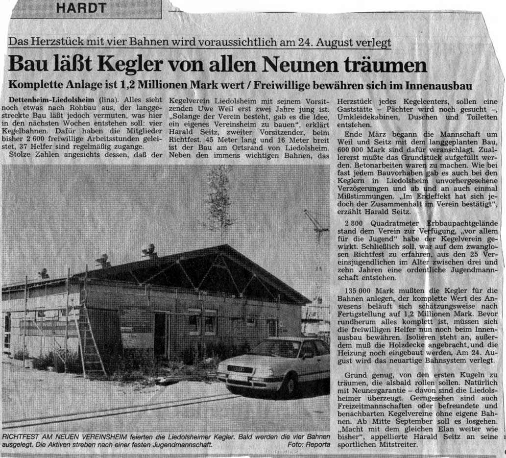 Bild: Pressebericht der BNN vom 10. August 1998