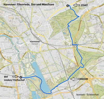 Hannover  Eilenriede, Zoo und Maschsee  (Bild vergr&ouml;&szlig;ern)
