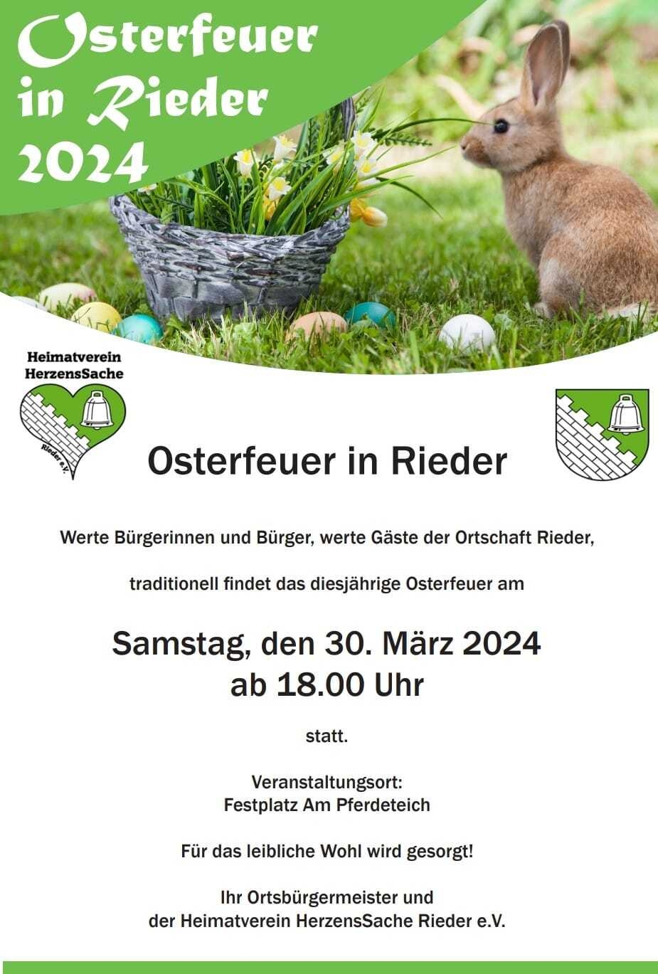 Bild : Osterfeuer 2024 in Rieder