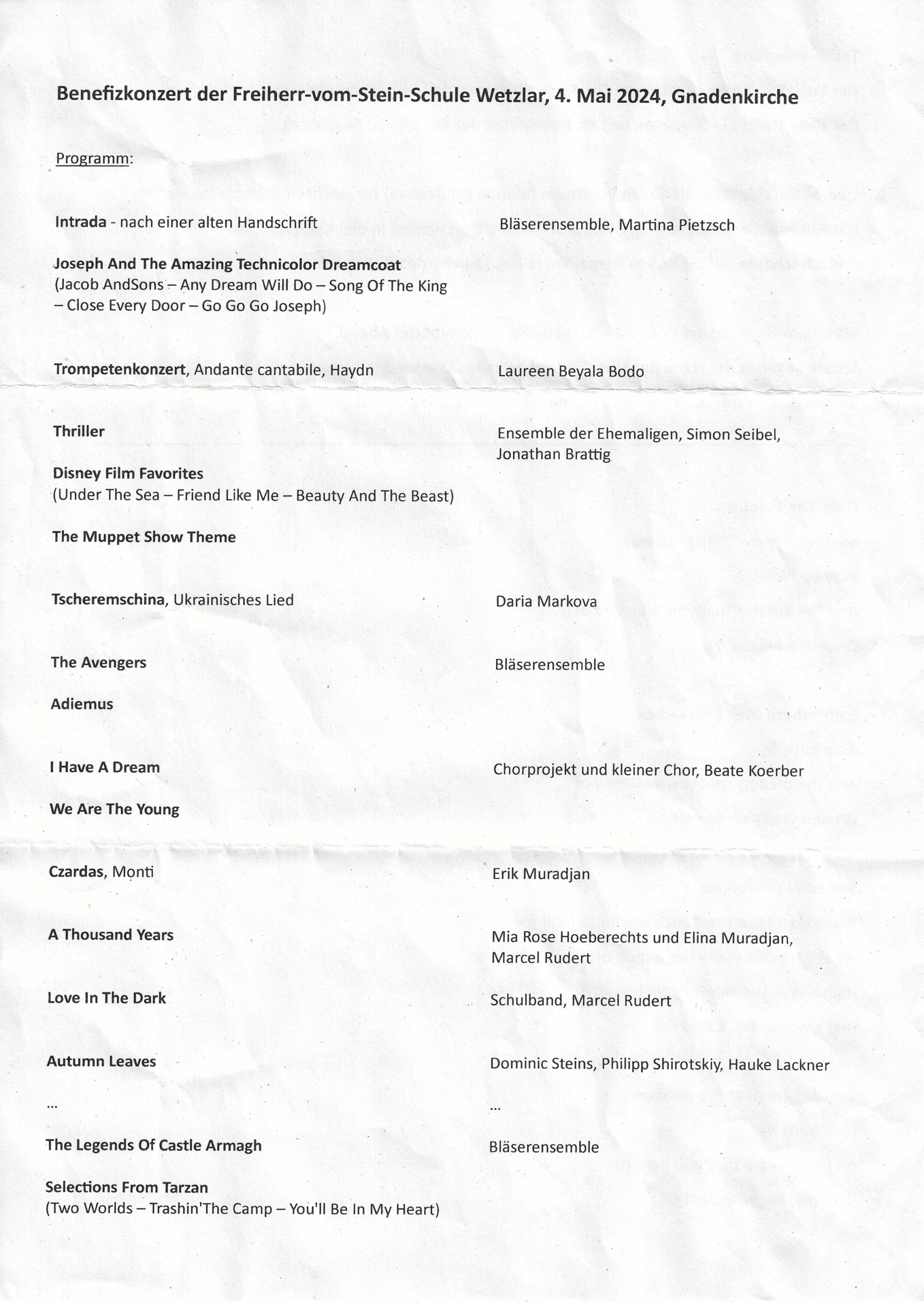 Bild: Programm