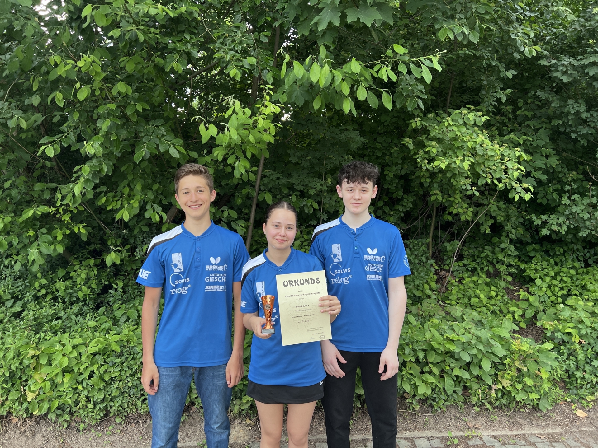 Bild: Piet, Anna und Philipp gingen in der Altersklasse U19 an den Start