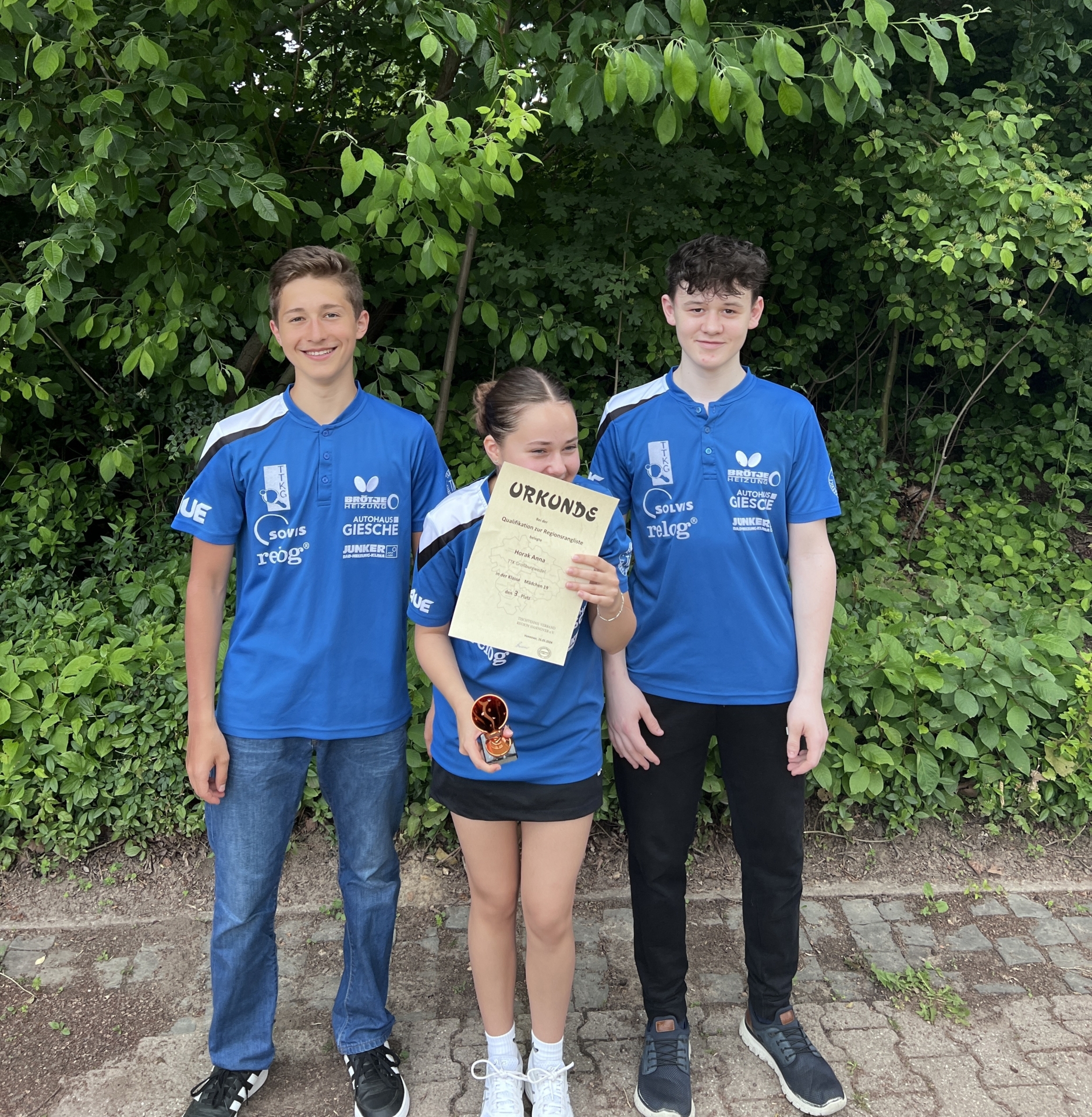 Bild: Piet, Anna und Philipp gingen in der Altersklasse U19 an den Start