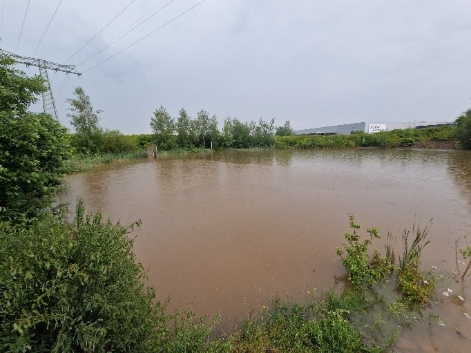 Bild: Regenrückhaltebecken Gewerbegebiet Reinsdorf
