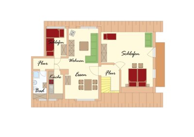 Grundriss Ferienwohnung Sonnenblume  (Bild vergr&ouml;&szlig;ern)