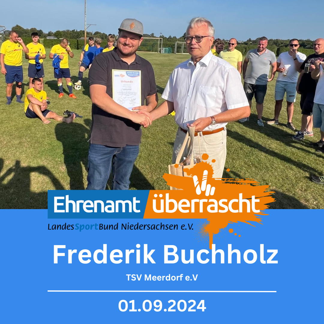 Bild: Ehrenamt überrascht - Frederik Buchholz