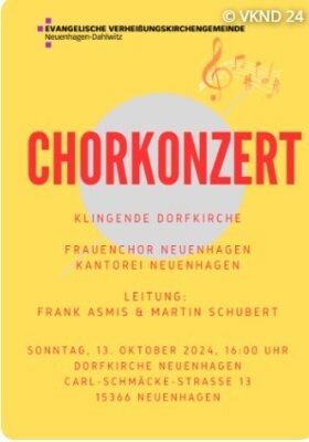 Fotoalbum Herbstkonzert 2024 zusammen mit der Kantorei Neuenhagen
