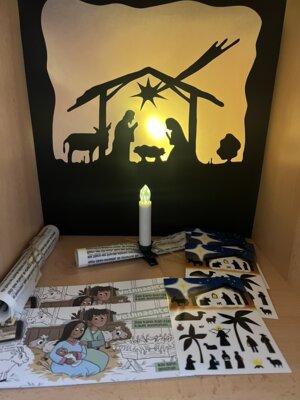 T&uuml;rchen 1: Die Weihnachtsgeschichte  (Bild vergr&ouml;&szlig;ern)