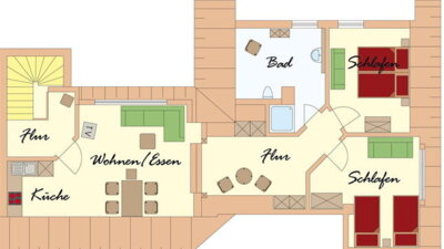 Grundriss Ferienwohnung Mohn  (Bild vergr&ouml;&szlig;ern)