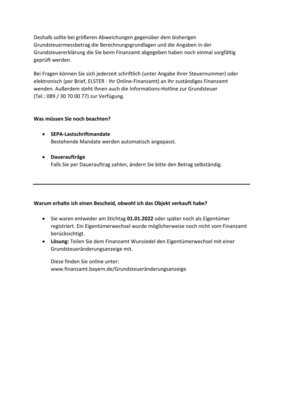Fotoalbum Wichtige Hinweise zur ihrem Grundsteuerbescheid