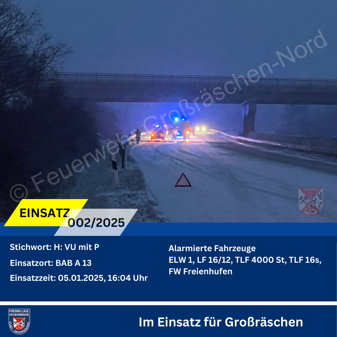 Bild: 05.01.2025 H: VU mit P BAB A 13