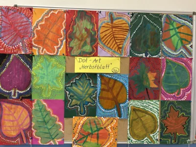 Dot-Art Herbstblatt 