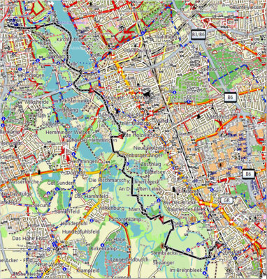 Unsere Wanderstrecke mit 15 km  (Bild vergr&ouml;&szlig;ern)