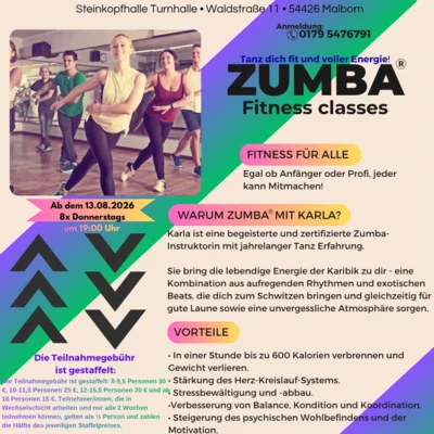 Zumba Kurs ab 13.8.2026  (Bild vergr&ouml;&szlig;ern)