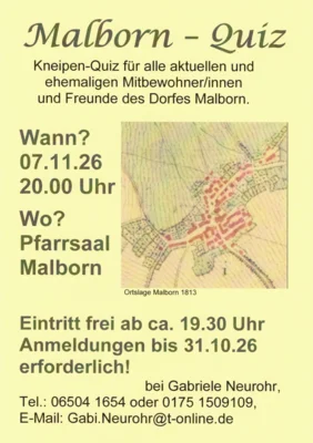 Malborn - Quiz am 7.11.2026  (Bild vergr&ouml;&szlig;ern)