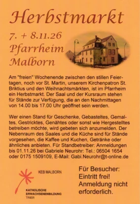 Herbstmarkt am 7+8.11.26  (Bild vergr&ouml;&szlig;ern)