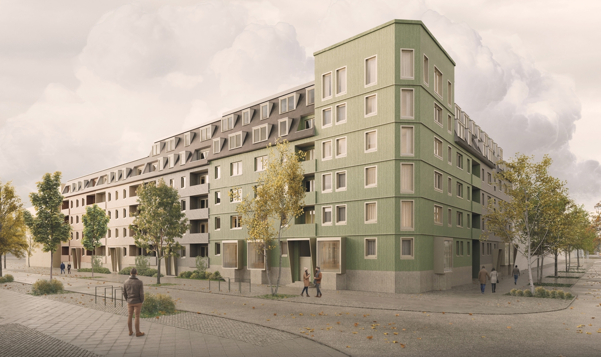 Bild: Entwurf für die Front der Bahnstraße 46 bis 48 des Büros