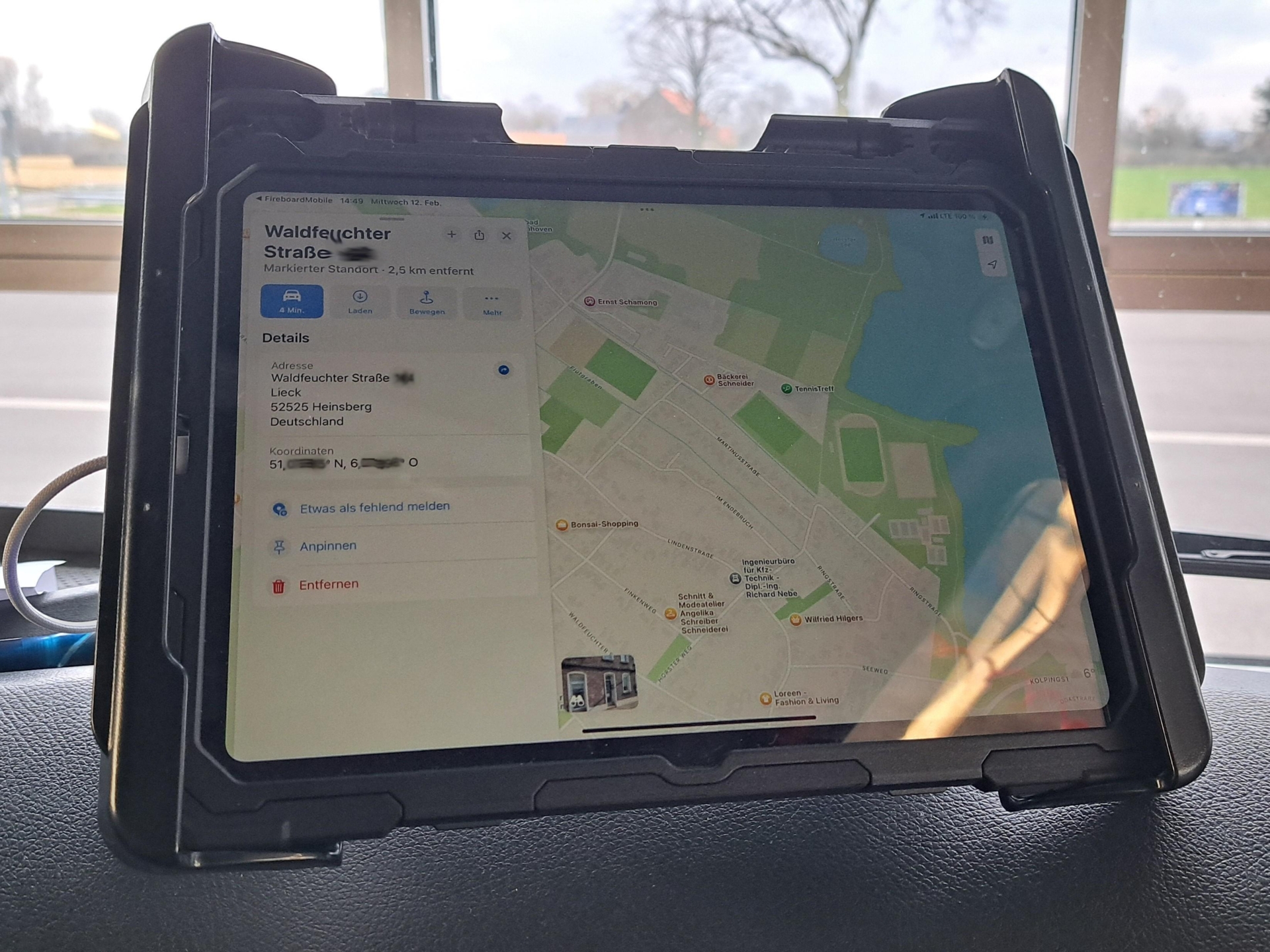 Bild: mögliche Navigation zu einer Einsatzstelle