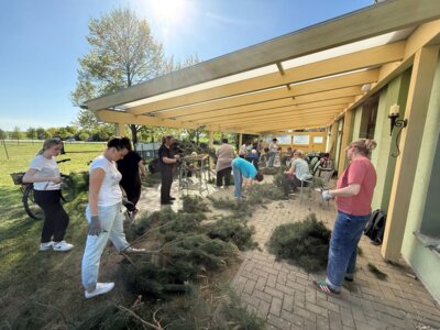 Foto des Albums: Girlande wickeln, Maibaum aufstellen und eine Linde pflanzen