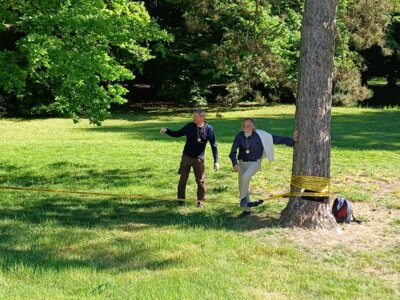 Slackline am Hotel 