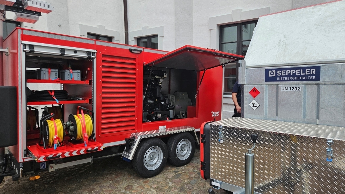 Bild: Eine mobile Diesel-Tankstelle für den Einsatz im Notfall.