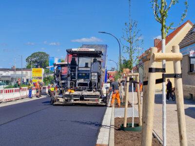 Foto des Albums: Asphaltmaschinen brachten die letzte Deckschicht in der Havelberger Straße auf