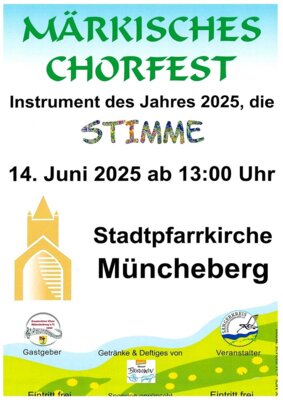 Fotoalbum Märkisches Chorfest 2025 in der Stadtpfarrkirche Müncheberg