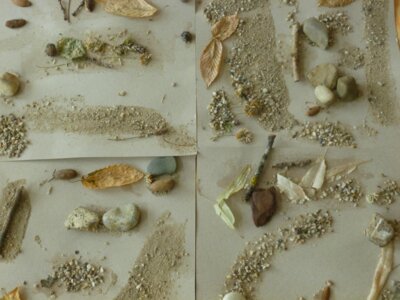 Mit Naturmaterialien aus dem Garten sind kreative Bilder entstanden  (Bild vergr&ouml;&szlig;ern)