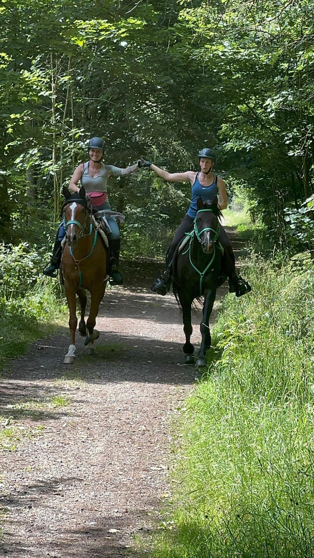 Bild: Zwei außergewöhnliche Frauen. Zwei stolze Pferde. Zwei Titel. Hessenmeisterin und Vize-Hessenmeisterin