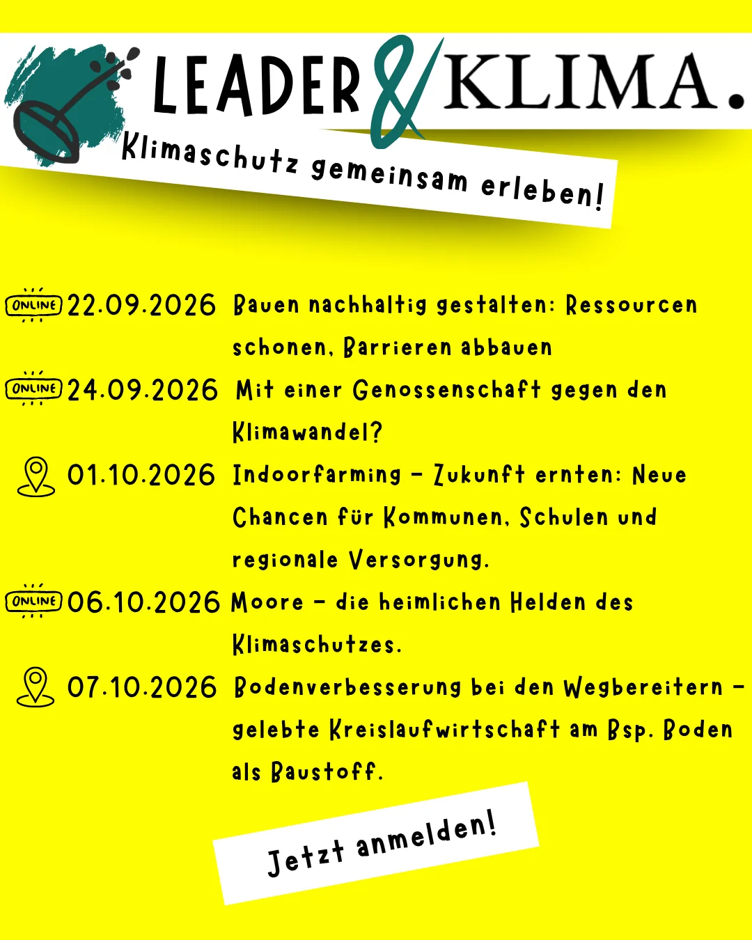 Bild: Übersicht Termine der Veranstaltungsreihe
