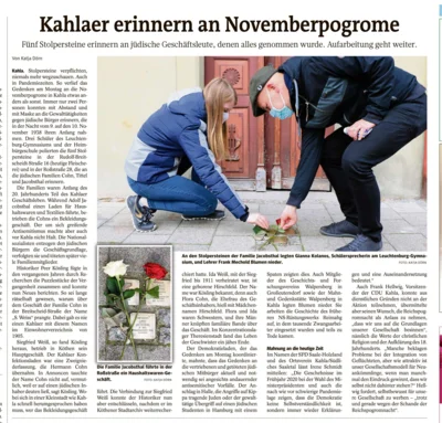 Foto des Albums: 5 Stolpersteine in Kahla – Gedenken an die jüdischen Einwohner, 9. November 2020