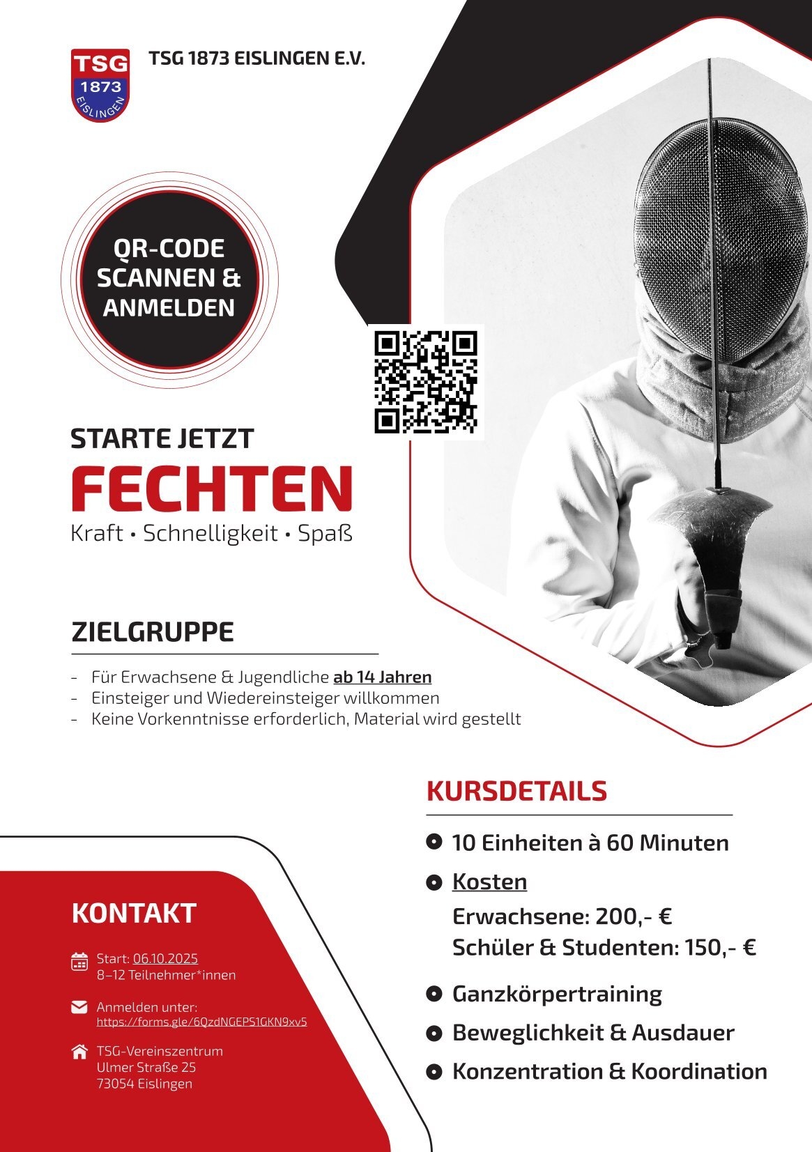 Bild: TSG Fechtkurs Jugendliche Erwachsene