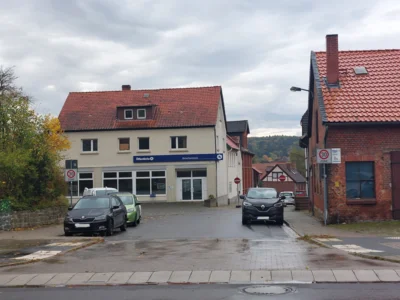 Neue Verkehrsf&uuml;hrung in Grasleben aus Sicht der Magdeburger Stra&szlig;e. 