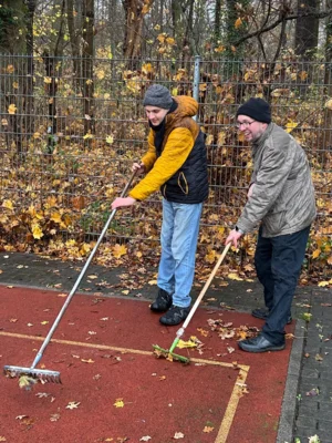 Anstehende Arbeiten: Laub entfernen und den Platz winterfest machen.  (Bild vergr&ouml;&szlig;ern)