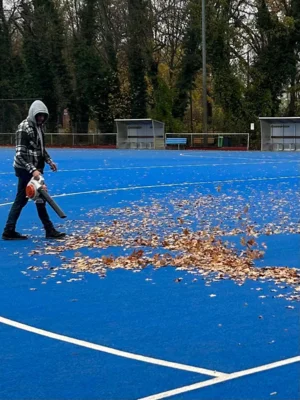 Anstehende Arbeiten: Laub entfernen und den Platz winterfest machen.  (Bild vergr&ouml;&szlig;ern)