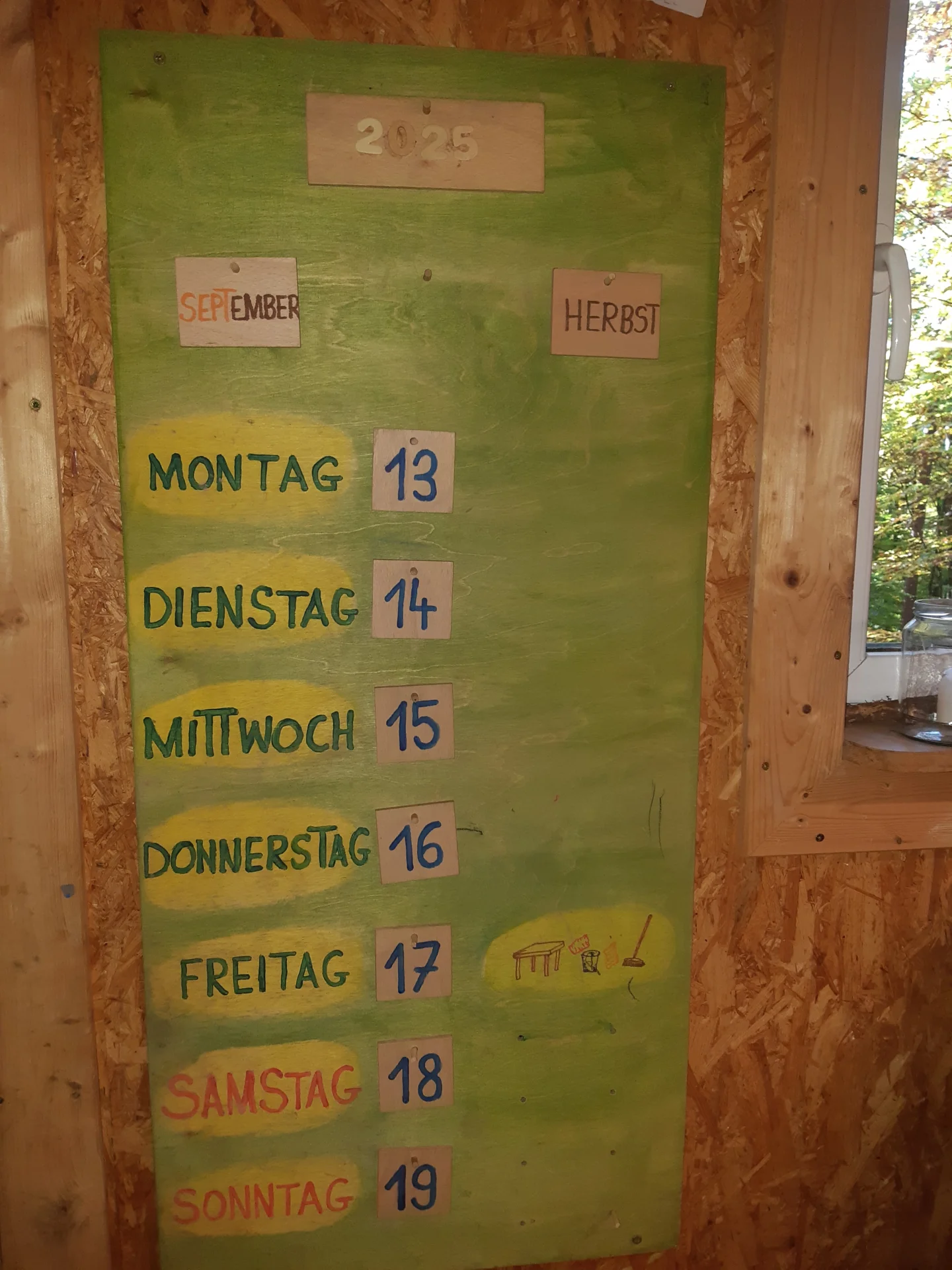 Bild: die Wochentage