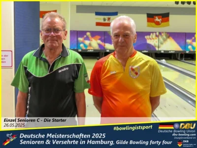 Foto des Albums: Fotoalbum 1 von den Deutschen Meisterschaften 2025 der Seniorinnen, Senioren & Versehrte in Hamburg, Gilde Bowling forty four