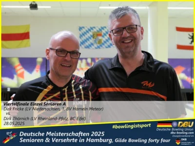 Foto des Albums: Fotoalbum 3 von den Deutschen Meisterschaften 2025 der Seniorinnen, Senioren & Versehrte in Hamburg, Gilde Bowling forty four