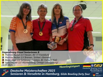 Foto des Albums: Fotoalbum 3 von den Deutschen Meisterschaften 2025 der Seniorinnen, Senioren & Versehrte in Hamburg, Gilde Bowling forty four