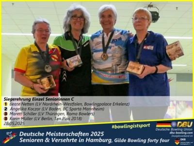 Foto des Albums: Fotoalbum 3 von den Deutschen Meisterschaften 2025 der Seniorinnen, Senioren & Versehrte in Hamburg, Gilde Bowling forty four