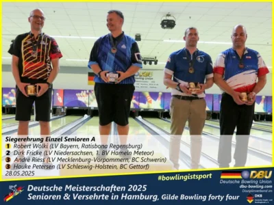 Foto des Albums: Fotoalbum 3 von den Deutschen Meisterschaften 2025 der Seniorinnen, Senioren & Versehrte in Hamburg, Gilde Bowling forty four