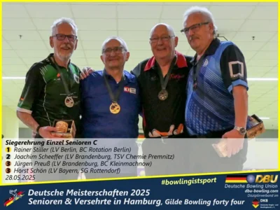 Foto des Albums: Fotoalbum 3 von den Deutschen Meisterschaften 2025 der Seniorinnen, Senioren & Versehrte in Hamburg, Gilde Bowling forty four