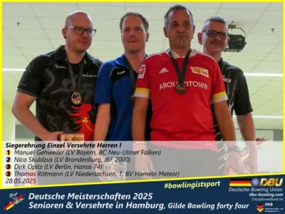 Foto des Albums: Fotoalbum 3 von den Deutschen Meisterschaften 2025 der Seniorinnen, Senioren & Versehrte in Hamburg, Gilde Bowling forty four