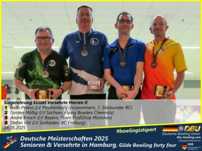 Foto des Albums: Fotoalbum 3 von den Deutschen Meisterschaften 2025 der Seniorinnen, Senioren & Versehrte in Hamburg, Gilde Bowling forty four